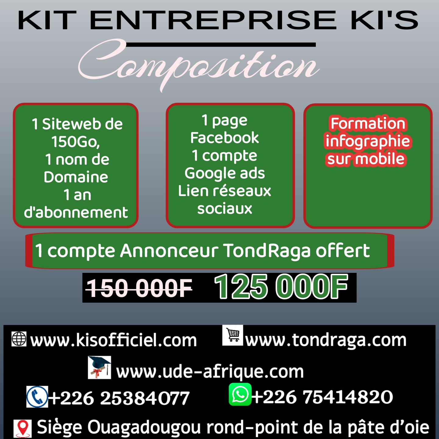 KIT Entreprise Création de site web boutique en ligne ecommerce e-commerce